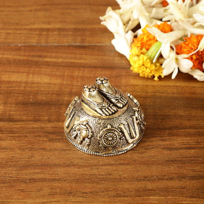 Pure Brass Superfine Lord Tirupati Balaji Feet Charan Paduka | 2 Inch Height