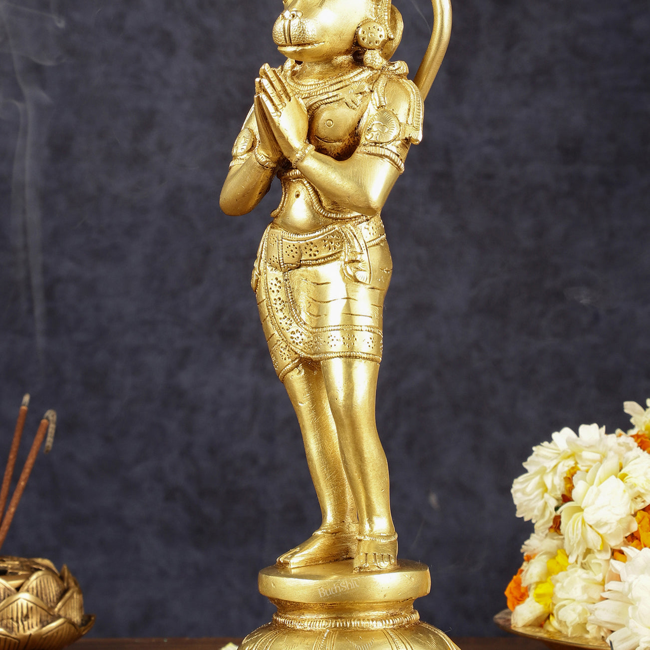 Brass Hanuman in Namaskaram Mudra Statue 12 inch