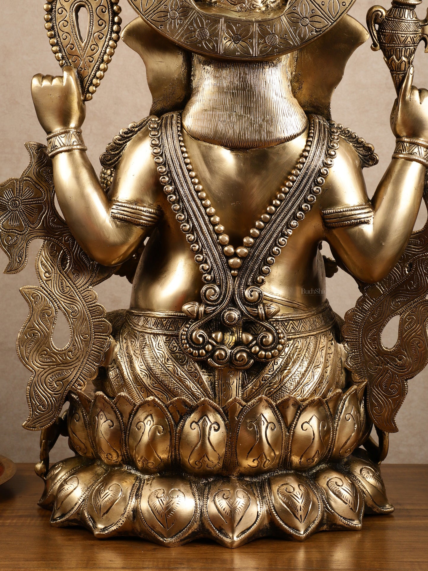 Ganesha Handcrafted Superfine Brass Large Sized Statue | 29" Tall