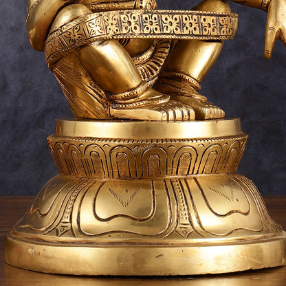 Brass Ayyappan Blessing Mudra Statue 9.5