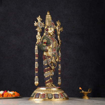 Brass Lord Tirupati Balaji Venkateshwara Swamy idol | 24 inch