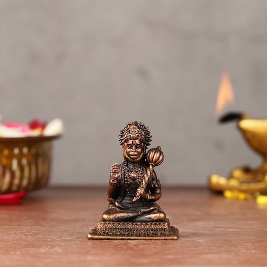 Blessing Hanuman Idol: Pure Copper | 2"