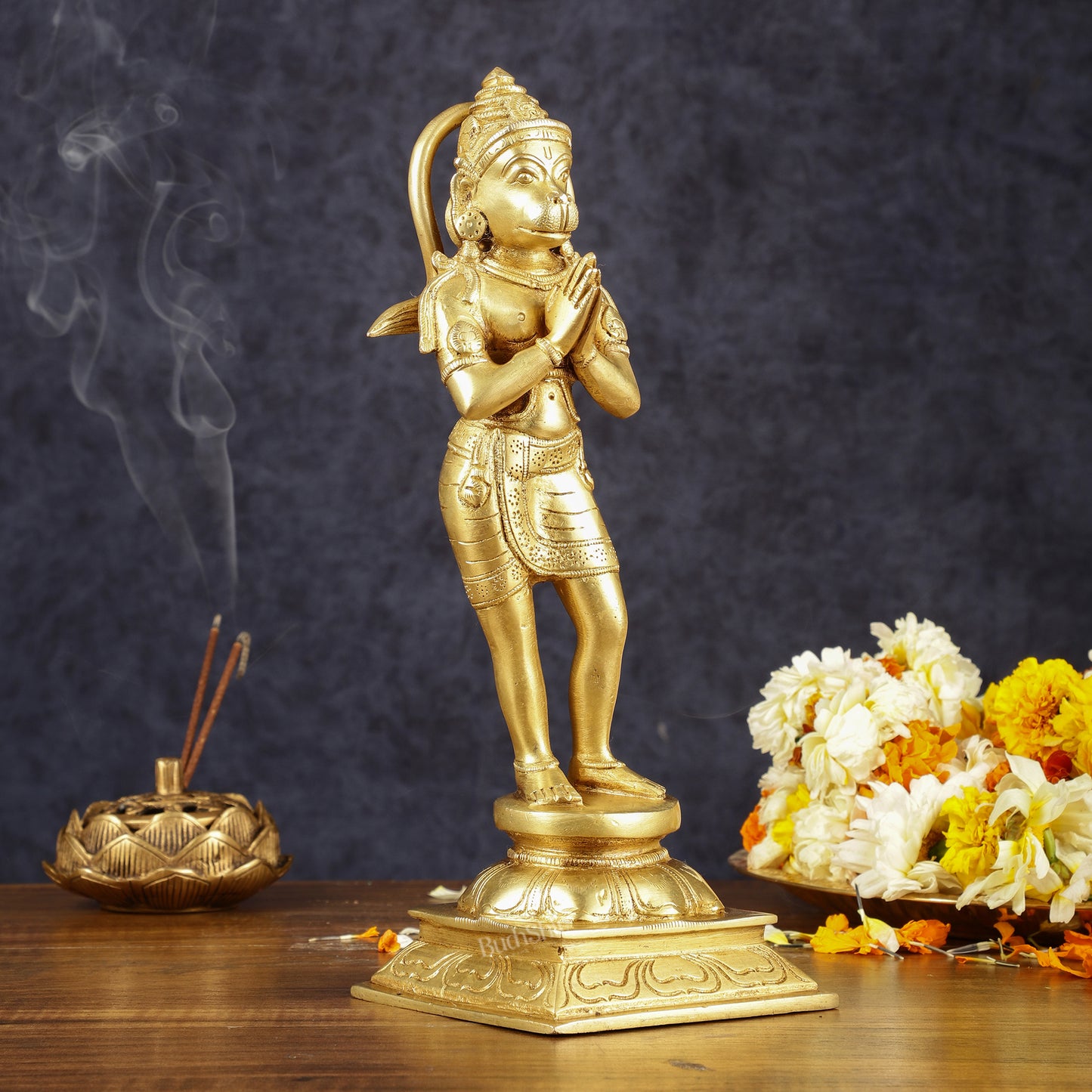 Brass Hanuman in Namaskaram Mudra Statue 12 inch