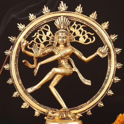 Brass Superfine Nataraja Statue - 11.5" Detailed Sculpture