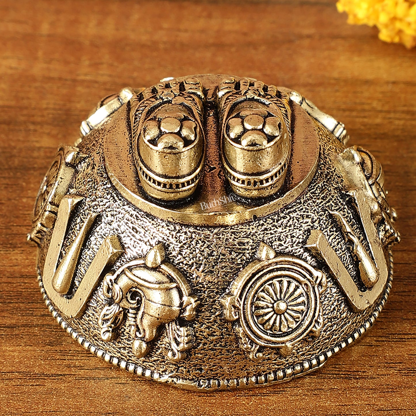 Pure Brass Superfine Lord Tirupati Balaji Feet Charan Paduka | 2 Inch Height