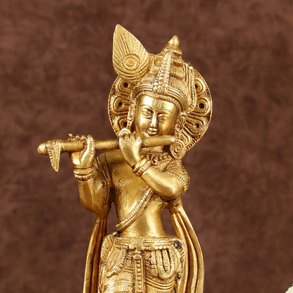 Murlidhari Krishna Idol 9.5" antique finish