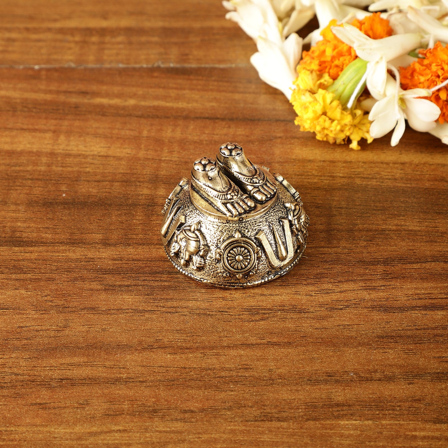 Pure Brass Superfine Lord Tirupati Balaji Feet Charan Paduka | 1.5 Inch Height |