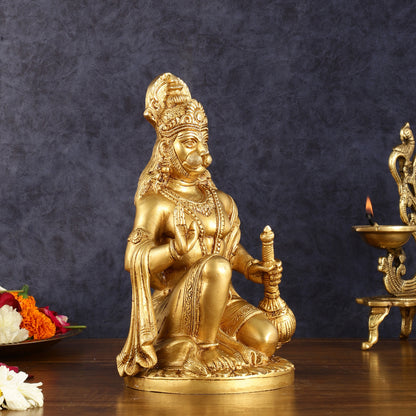 Pure Brass Lord Hanuman idol 9 inch