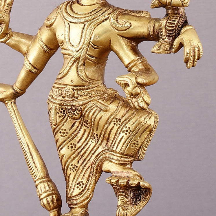 Pure Brass Lord Varaha with Goddess Lakshmi & Bhumi Devi – 8.5 inch