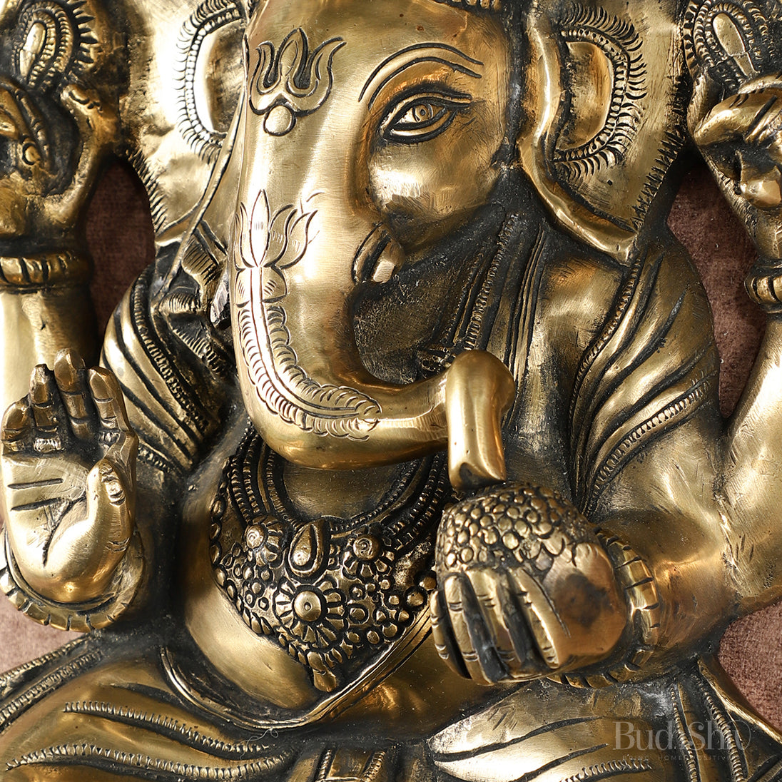 Brass Full Body Lord Ganesha Wall Hanging – 14 Inch