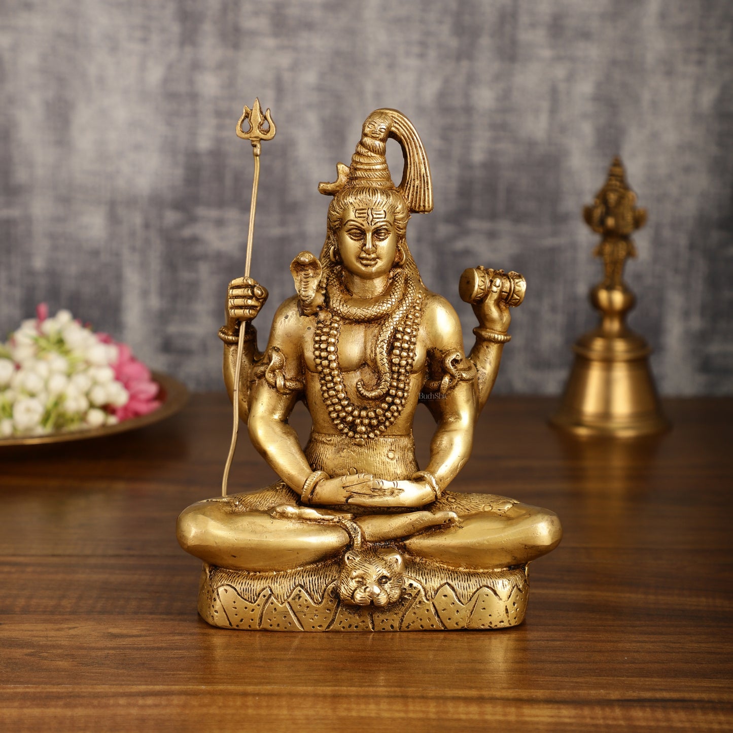 Handcrafted Pure Brass Lord Shiva Meditation Idol | 8.5 Inch