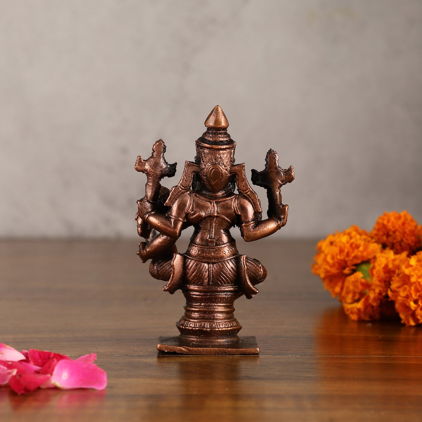 Pure Copper Narsimha Lakshmi Idol - 4 Inches