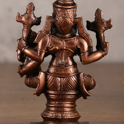 Pure Copper Narsimha Lakshmi Idol - 4 Inches