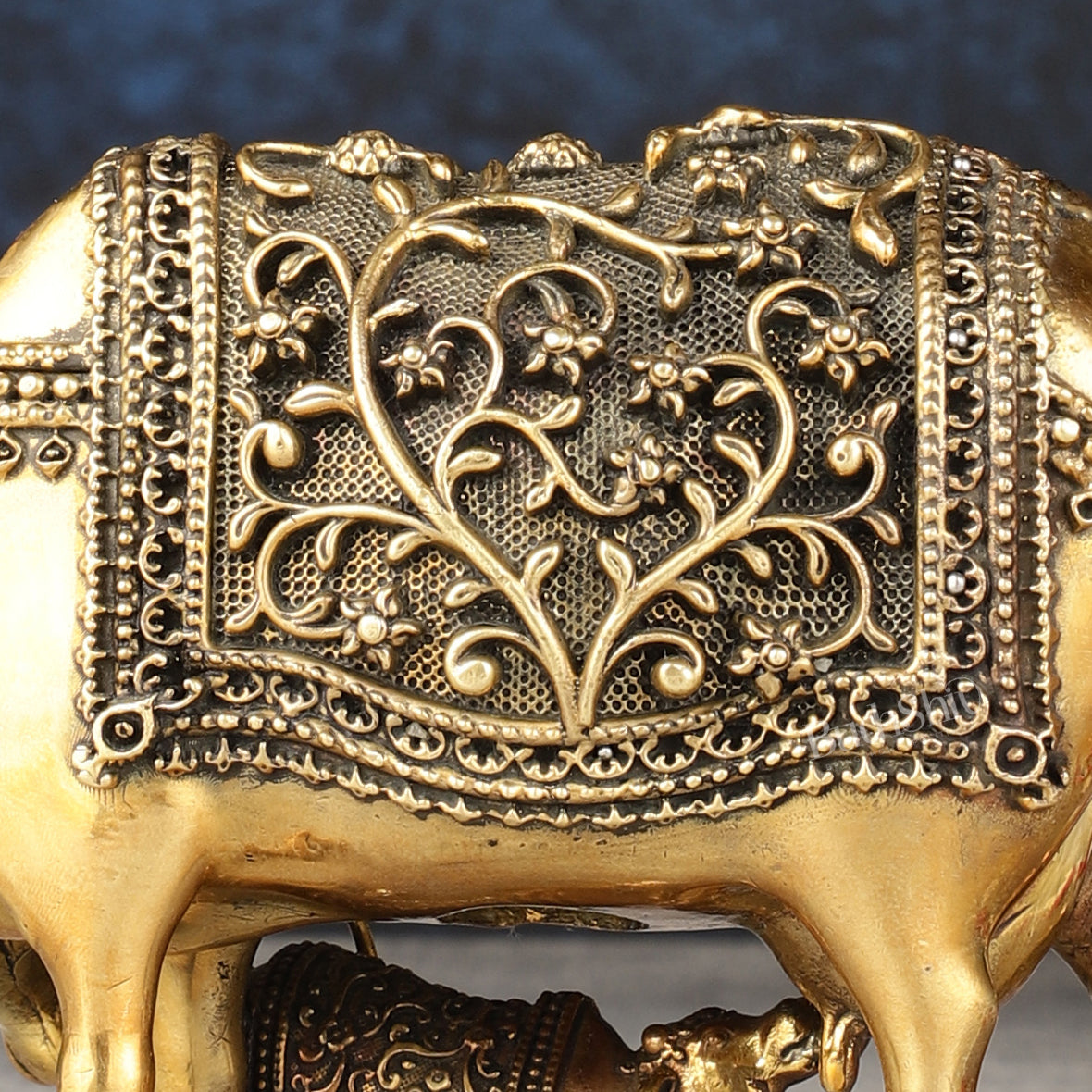 Brass Superfine Miniature Kamdhenu Cow with Calf - 5.5"