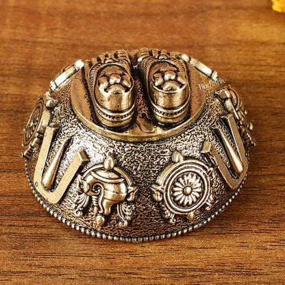 Pure Brass Superfine Lord Tirupati Balaji Feet Charan Paduka | 1.5 Inch Height |