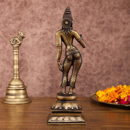 Traditional Brass Devi Parvati Uma Idol | 10 Inches | Vintage Touch