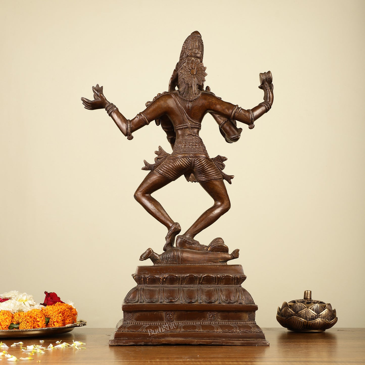 Exquisite 16-inch Brass Dancing Lord Shiva Statue