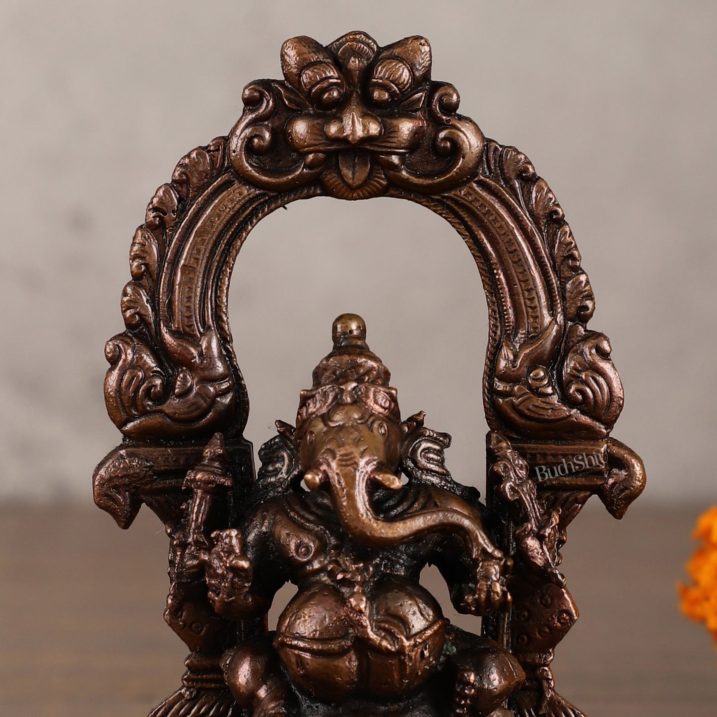 Pure Copper Lord Ganesha Idol - 4 Inches