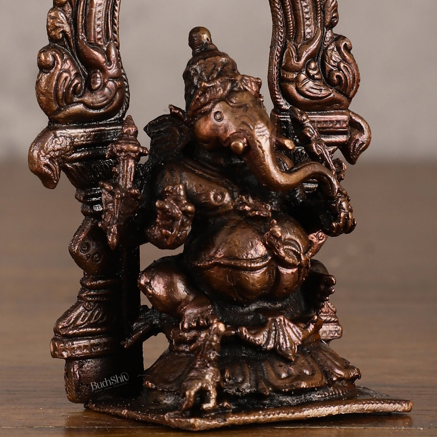 Pure Copper Lord Ganesha Idol - 4 Inches