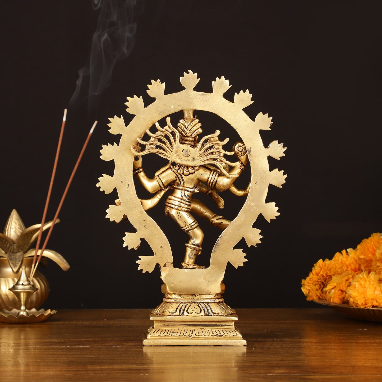 Brass Handcrafted Superfine Nataraja Statue - 10" Lord of Dance Sculpture