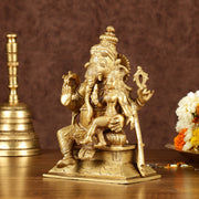 Brass Siddhi Ganesha Utchista Ganapati Murti | Height: 7 inch