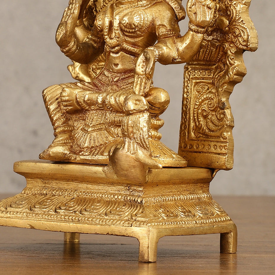 Buy Pure Brass Goddess Lakshmi Idol with Arch - 7 Inches