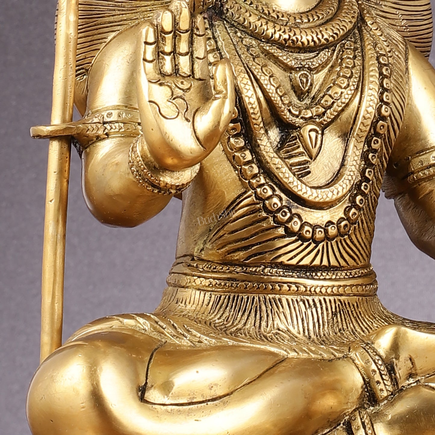 Sacred 15.5-Inch Brass Lord Shiva Statue in Blessing Posture