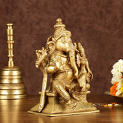 Brass Siddhi Ganesha Utchista Ganapati Murti | Height: 7 inch