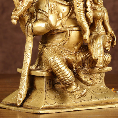 Brass Siddhi Ganesha Utchista Ganapati Murti | Height: 7 inch