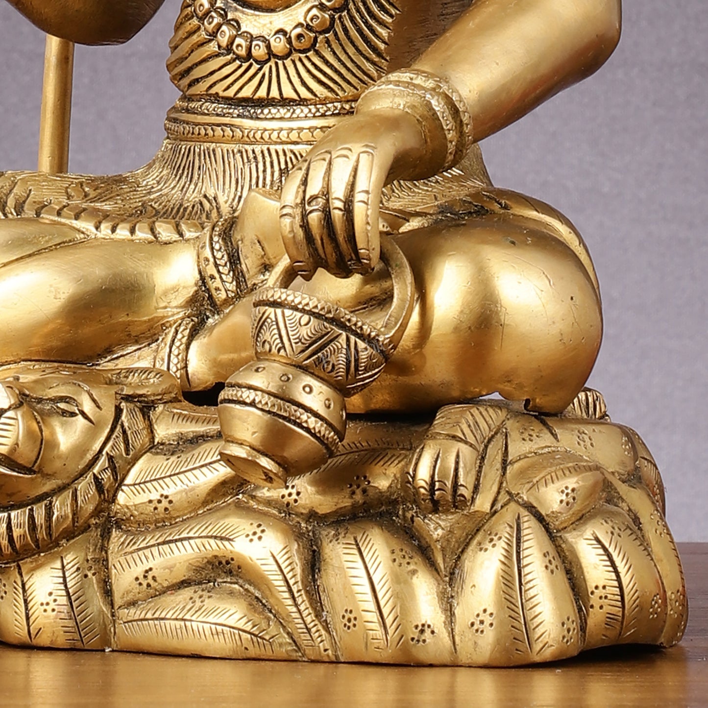 Sacred 15.5-Inch Brass Lord Shiva Statue in Blessing Posture