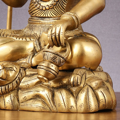 Sacred 15.5-Inch Brass Lord Shiva Statue in Blessing Posture