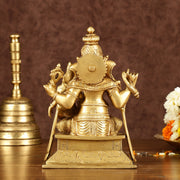 Brass Siddhi Ganesha Utchista Ganapati Murti | Height: 7 inch