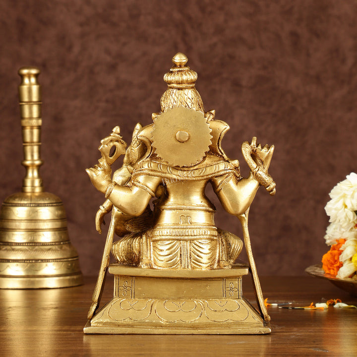 Brass Siddhi Ganesha Utchista Ganapati Murti | Height: 7 inch