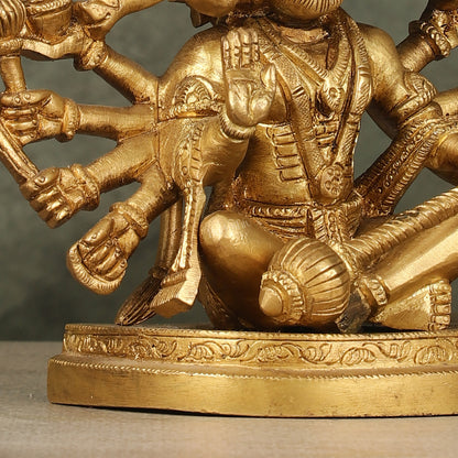 Brass Superfine Panchmukhi Hanuman idol 6 inch