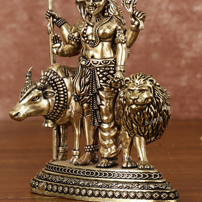 Brass Ardhanarishwara 2D Idol: Superfine Brass | 4.5" Tall