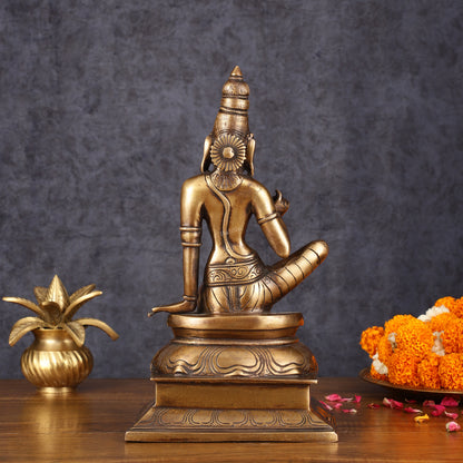 Pure Brass Seated Parvati Idol - 12"