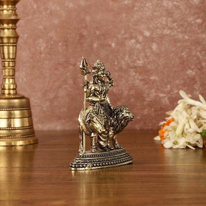 Brass Ardhanarishwara 2D Idol: Superfine Brass | 4.5" Tall