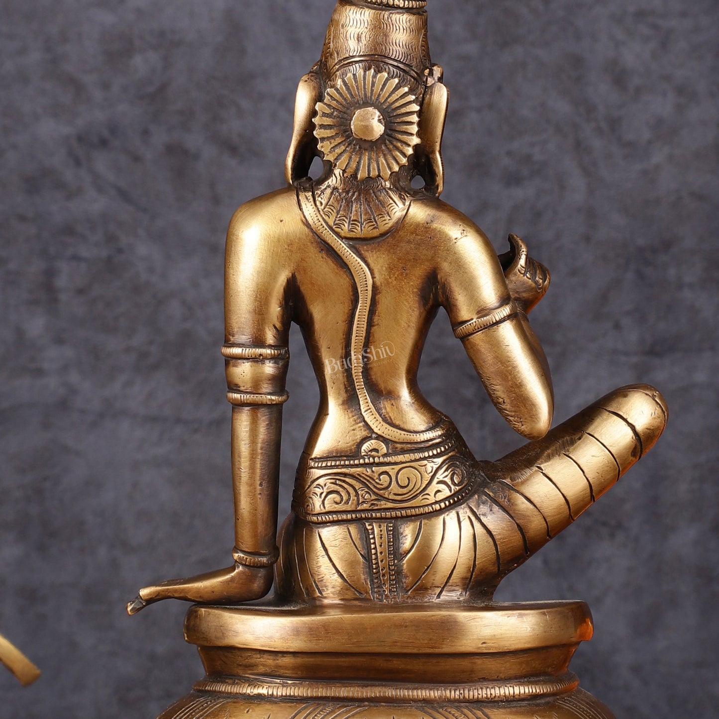 Pure Brass Seated Parvati Idol - 12"