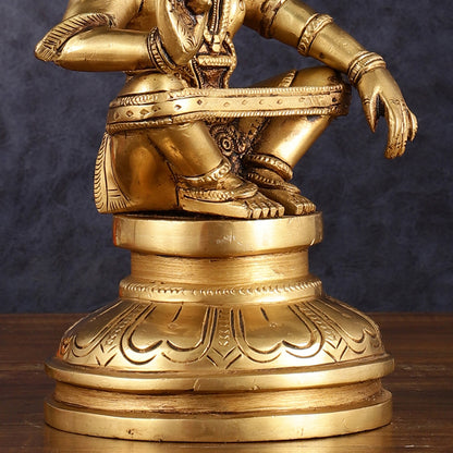 Brass Ayyappan Statue 8.5" antique finish