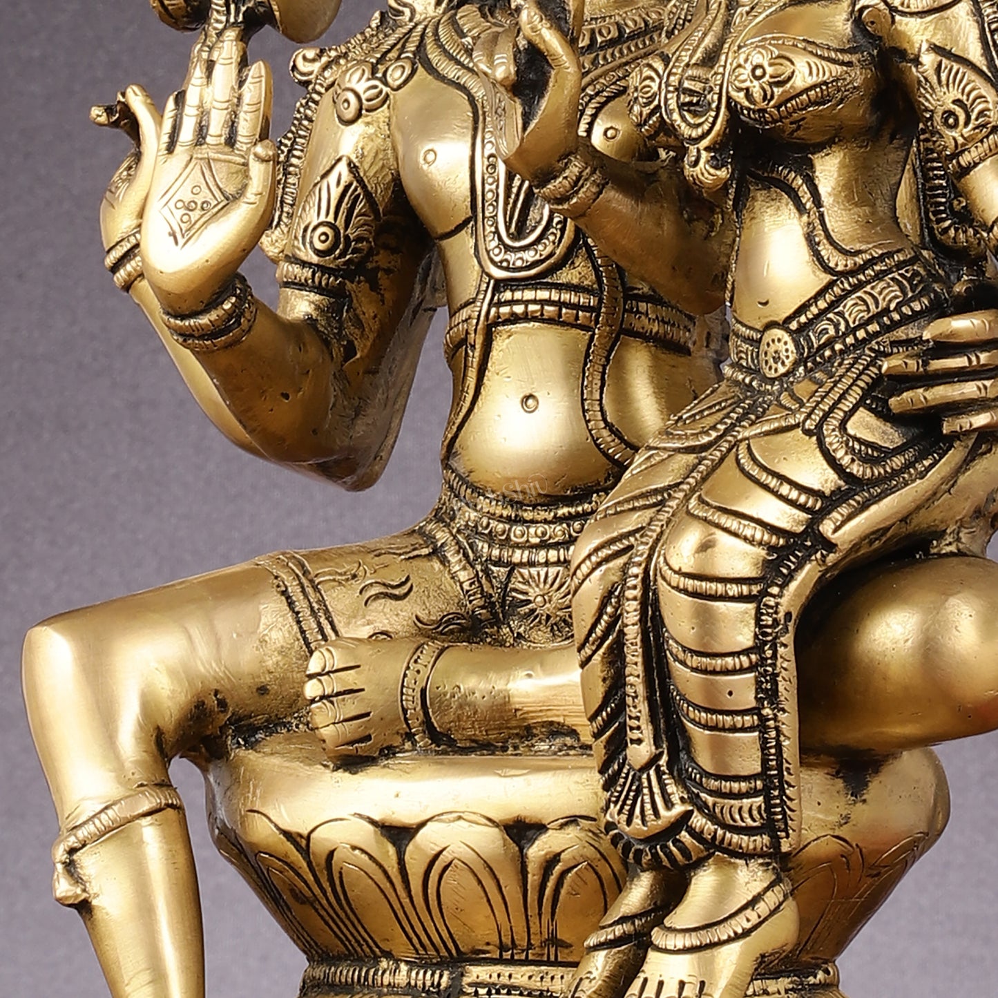 Superfine Brass Lord Shiva and Goddess Parvati Idol - 15 inch