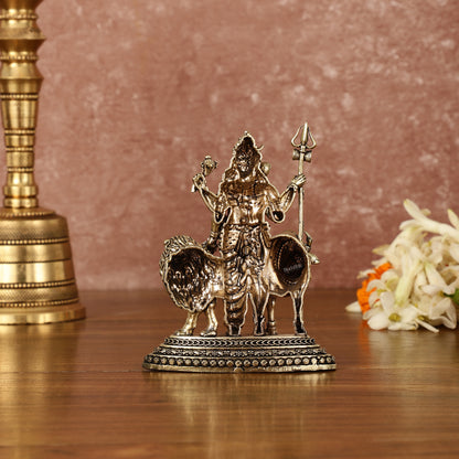 Brass Ardhanarishwara 2D Idol: Superfine Brass | 4.5" Tall