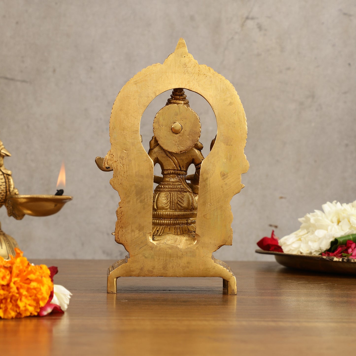 Buy Pure Brass Goddess Saraswati Idol with Arch - 7 Inches