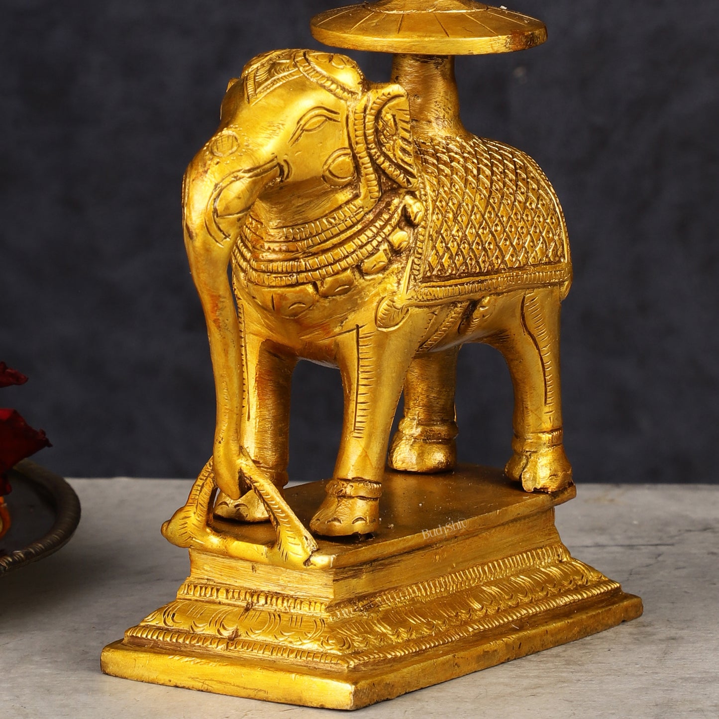 Pure Brass Elephant Candle Holder - Elegant and Decorative