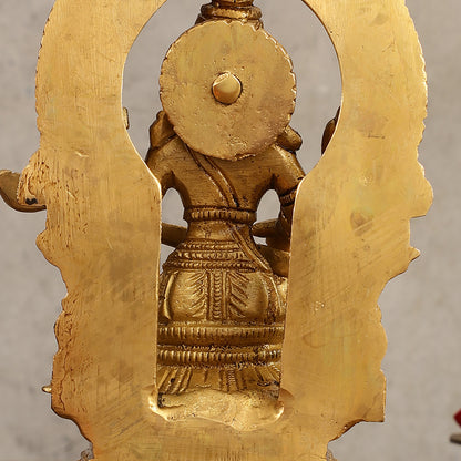 Buy Pure Brass Goddess Saraswati Idol with Arch - 7 Inches