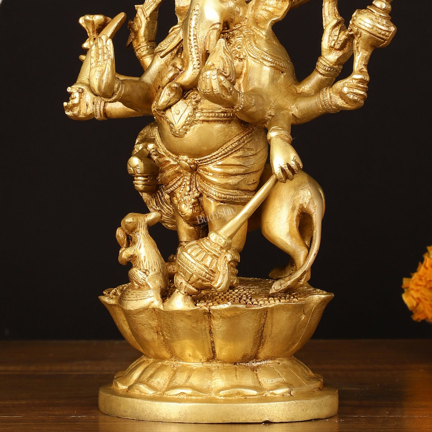 Ashirwaad Kana drishti Vinayaka Ganesha Brass Idol - 12 Inch bright