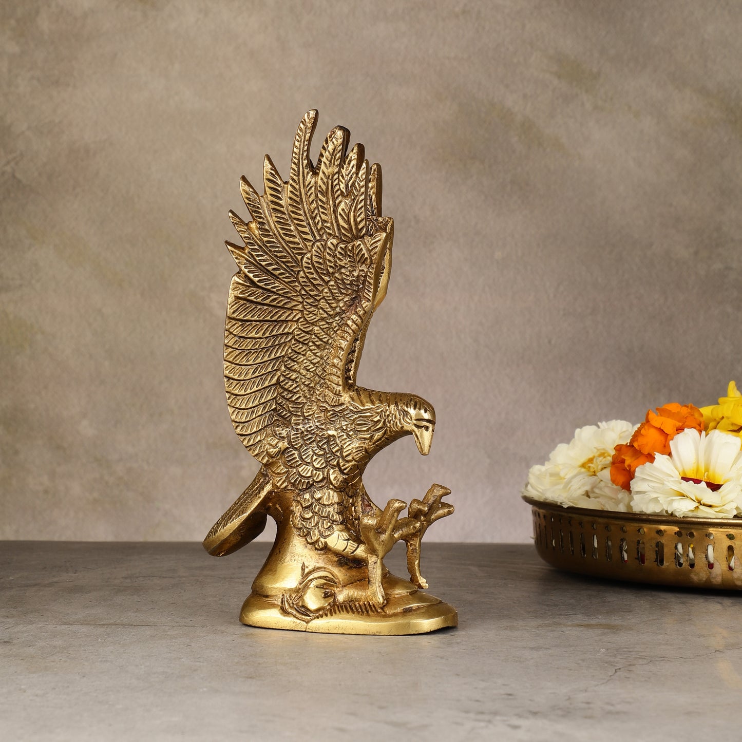 Brass Vastu Eagle with Open Feathers - 7.5" fengshui