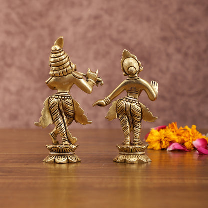 Pure brass Superfine Radha krishna idols pair 5"