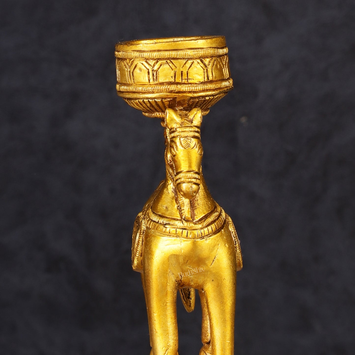 Pure Brass Horse Candle Holder 5.5"