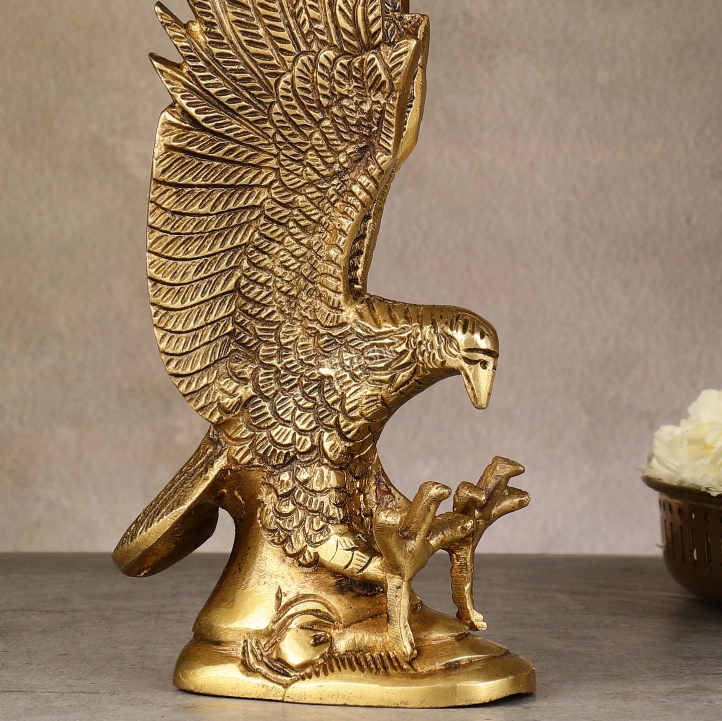 Brass Vastu Eagle with Open Feathers - 7.5" fengshui