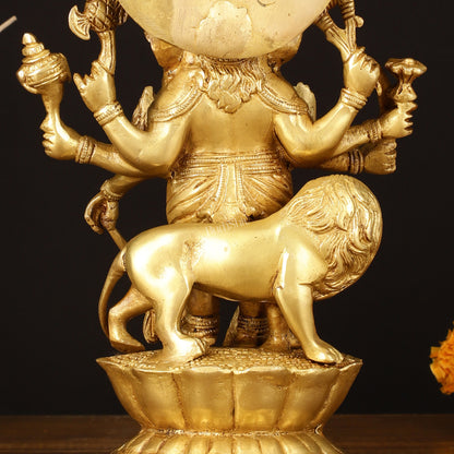 Ashirwaad Kana drishti Vinayaka Ganesha Brass Idol - 12 Inch bright